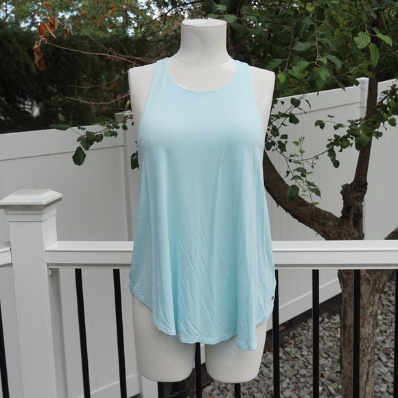 Oceanic Blue Flowy Tank Top - Picture 1 of 5